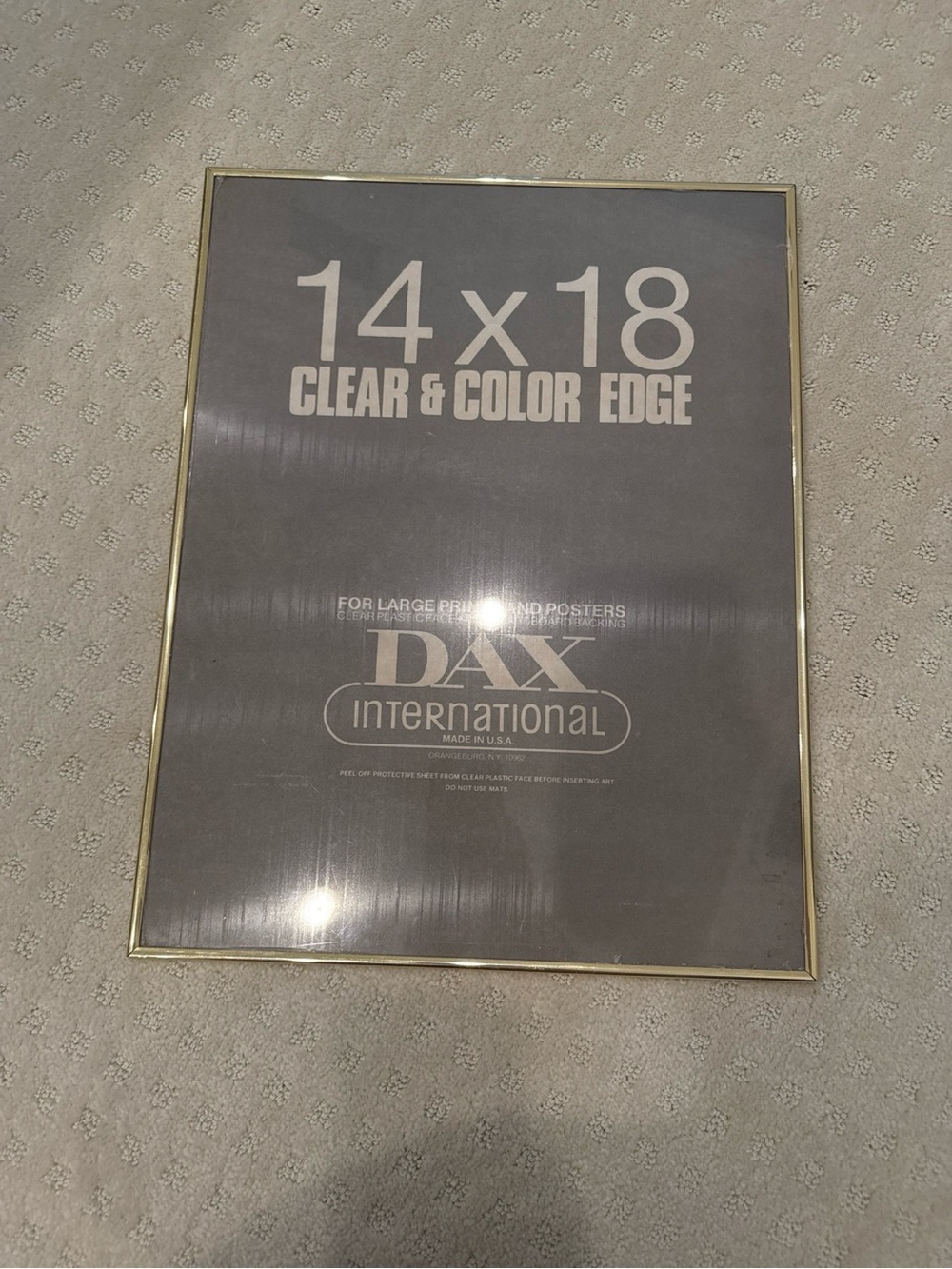 DAX International 14x18 Gold Clear Edge Picture Poster Frame NWT